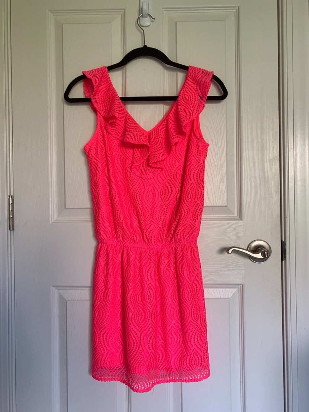 Lilly Pulitzer Hot Pink Lace Alessa Romper, Size M
